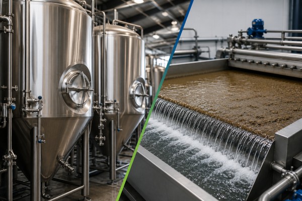 Brewery and beverage wastewater pretreatment with dissolved air flotation