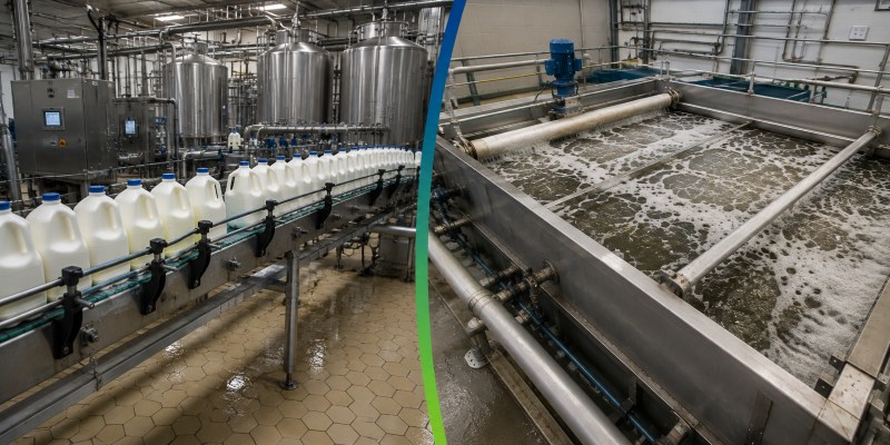Dairy processing wastewater treatment with dissolved air flotation