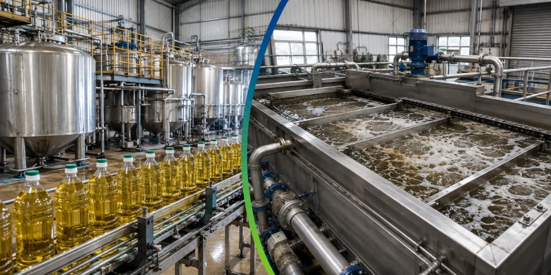 Edible oil refinery wastewater treatment with dissolved air flotation