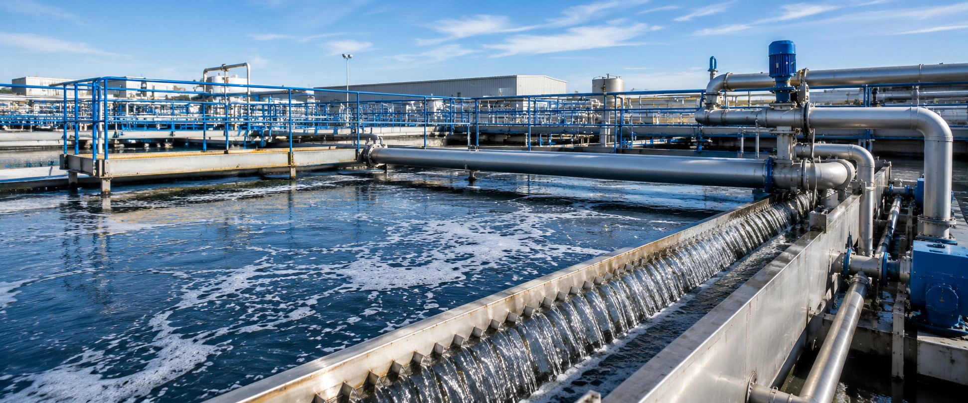 Dissolved air flotation plant treating industrial wastewater at an African industrial site